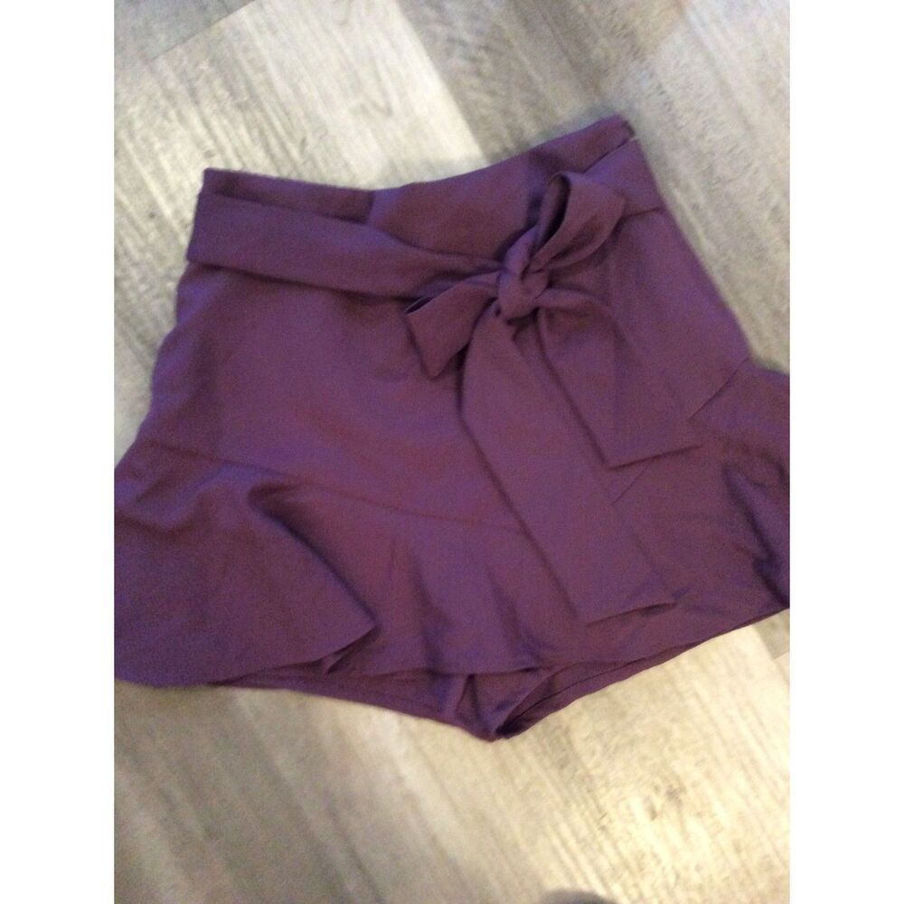 Zara Purple Skort Mini Skirt Front Tie Small S Women's